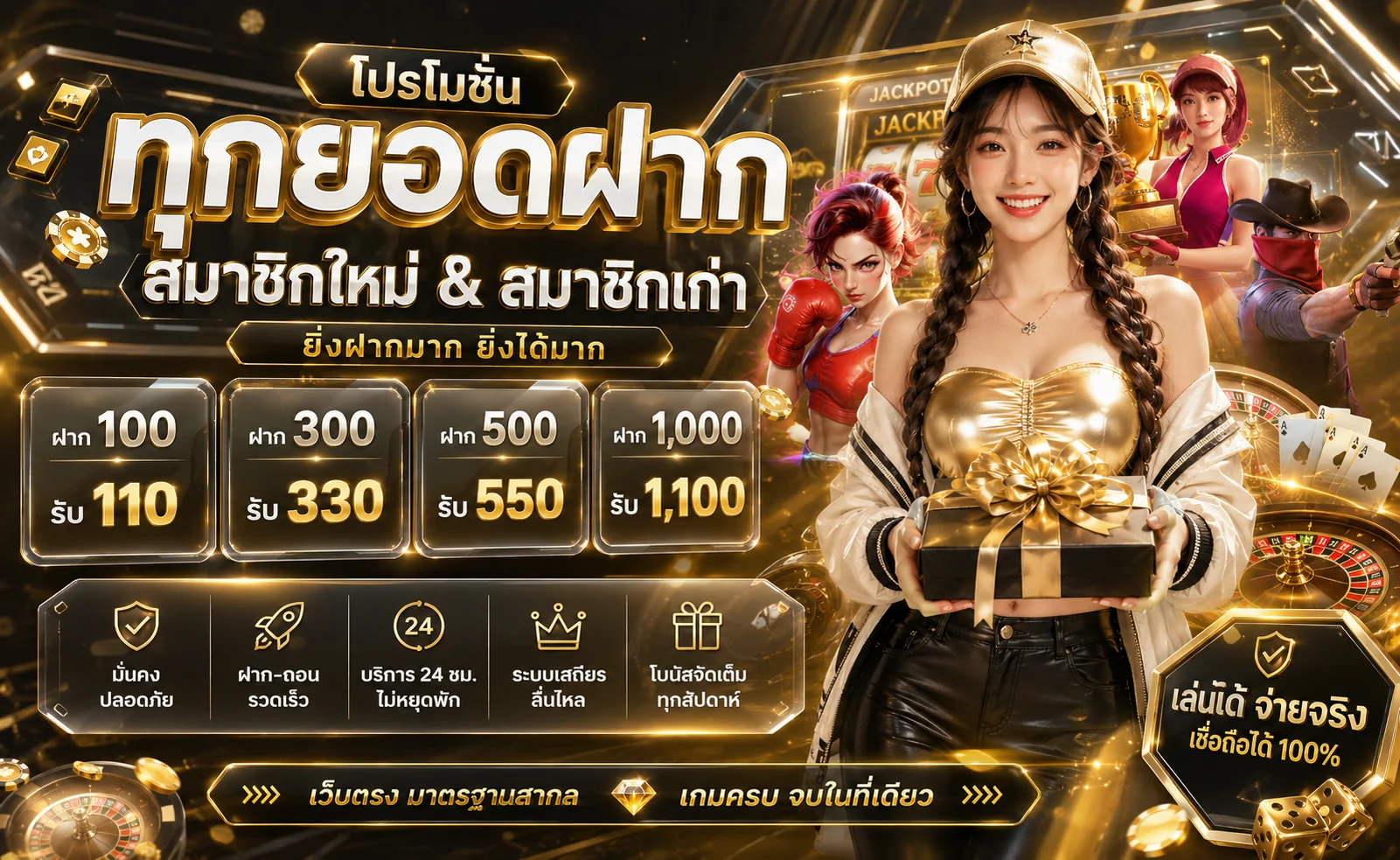 โต๊ะบาคาร่าออนไลน์เว็บตรง 4x4ANGELS จ่ายจริงไม่มีหัก